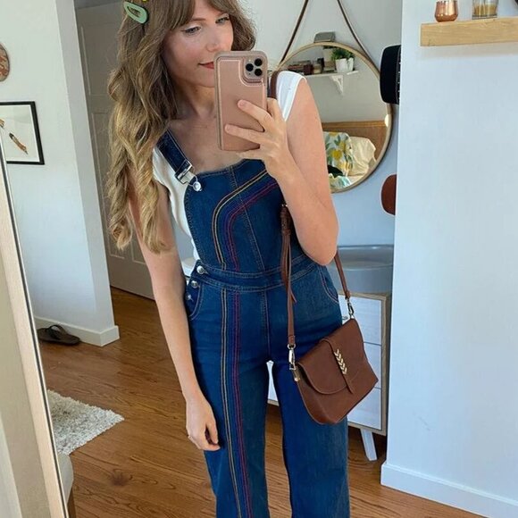 Rainbow With Me Overalls ModCloth Rare Sold Out Small Size 2 - Picture 3 of 5